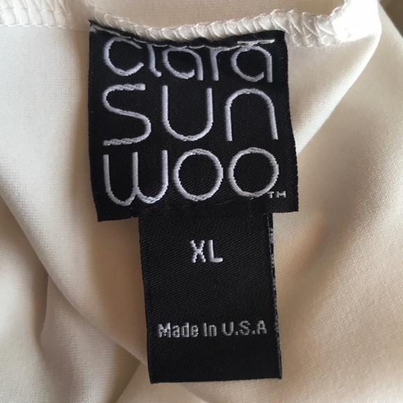 NWT Clara Sun Woo Mid Length V-Neck Tank - Ivory, size XL - Picture 6 of 7